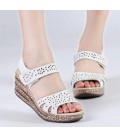 Summer shoes women Fretwork Carving Swing Wedges