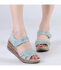 Summer shoes women Fretwork Carving Swing Wedges