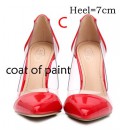 Fashion High Heels See-Through Pointed Toe Women Shoes Pumps bg1502