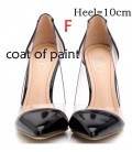 Fashion High Heels See-Through Pointed Toe Women Shoes Pumps bg1502