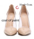 Fashion High Heels See-Through Pointed Toe Women Shoes Pumps bg1502