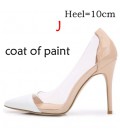 Fashion High Heels See-Through Pointed Toe Women Shoes Pumps bg1502