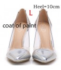 Fashion High Heels See-Through Pointed Toe Women Shoes Pumps bg1502