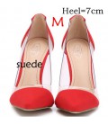 Fashion High Heels See-Through Pointed Toe Women Shoes Pumps bg1502