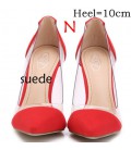 Fashion High Heels See-Through Pointed Toe Women Shoes Pumps bg1502