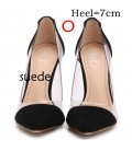 Fashion High Heels See-Through Pointed Toe Women Shoes Pumps bg1502