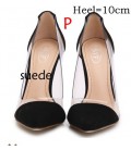 Fashion High Heels See-Through Pointed Toe Women Shoes Pumps bg1502