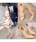 Fashion High Heels See-Through Pointed Toe Women Shoes Pumps bg1502