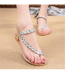 Women's Shoes Flat Heel Mary Jane Sandals Casual Silver/Gold