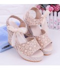 Summer wedges sandals female shoes lace belt bow Flip Flops