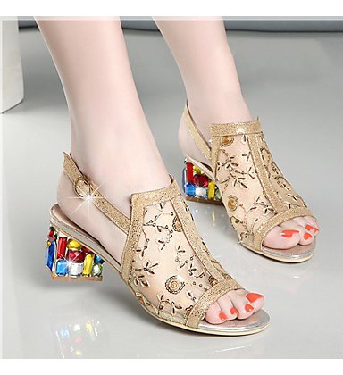 Women's Sandals Summer Fall Club Shoes Comfort Novelty Microfibre Tulle