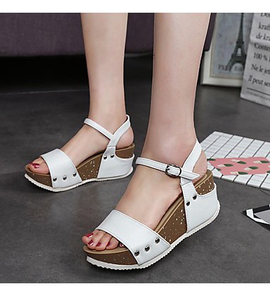 Women's Sandals Spring Summer Comfort PU Casual Wedge Heel Women's Sandals Spring Summer Comfort PU Casual Wedge Heel