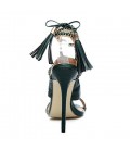 Women's Sandals Spring Summer Club Shoes PU Party & Evening Dress Casual Stiletto Heel Chain Tassel