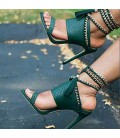 Women's Sandals Spring Summer Club Shoes PU Party & Evening Dress Casual Stiletto Heel Chain Tassel