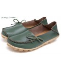 Women Real Leather Shoes Moccasins Mother Loafers Soft Leisure Flats