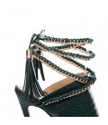 Women's Sandals Spring Summer Club Shoes PU Party & Evening Dress Casual Stiletto Heel Chain Tassel
