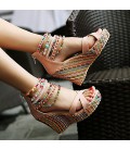 Sweet Square Rhinestone Buckle Silk Surface Women Pumps