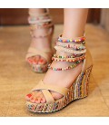 Sweet Square Rhinestone Buckle Silk Surface Women Pumps