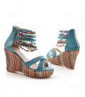 Sweet Square Rhinestone Buckle Silk Surface Women Pumps
