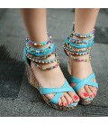 Sweet Square Rhinestone Buckle Silk Surface Women Pumps
