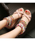 Sweet Square Rhinestone Buckle Silk Surface Women Pumps