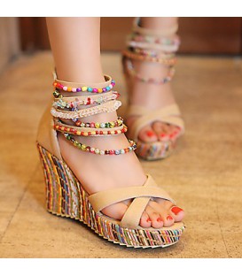 Women's Sandals Spring Summer Fall PU Dress Casual 