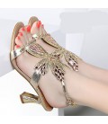 Women's Boots Winter Mary Jane PU Casual Wedge Heel Feather