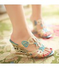 Summer Sandals Women Peep Toe Wedge Sandals