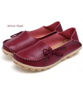 Women Real Leather Shoes Moccasins Mother Loafers Soft Leisure Flats