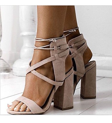 Women's Sandals Spring Summer Comfort PU Casual Stiletto Heel Buckle