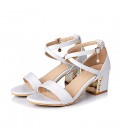Women's Sandals Spring Summer Comfort PU Casual Stiletto Heel Buckle