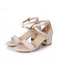 Women's Sandals Spring Summer Comfort PU Casual Stiletto Heel Buckle