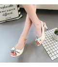 Women's Shoes Patent Leather / Glitter Kitten Heel Peep Toe Sandals 