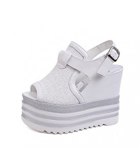 Women's Sandals Summer Comfort PU Casual Wedge Heel Walking