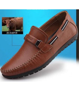 Real Leather Men Flats Genuine Leather Men Boat Shoes