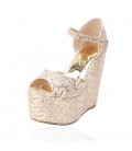 Women's Heels 15CM Heel Height Sexy Round Toe Wedge Heel Pumps 