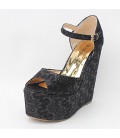 Women's Heels 15CM Heel Height Sexy Round Toe Wedge Heel Pumps 
