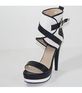 Women's Sexy high heels Stiletto Heel Peep Toe Black Sandals
