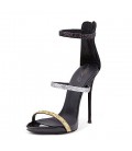 Women's Sandals With Heel Glitter High Heel Shoes Sxey Strappy Sandals