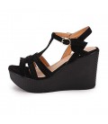 Women's Heels 15CM Heel Height Sexy Round Toe Wedge Heel Pumps 