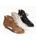 Fashion Bohemian Summer Shoes Cut-outs Lace Up Sandals