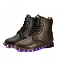 Women's Spring Fall Winter Leatherette Casual Chunky Heel Lace-up Black boot