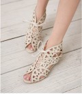 Fashion Bohemian Summer Shoes Cut-outs Lace Up Sandals