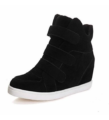 Women's Spring Fall Winter Faux Suede Casual Wedge Heel 