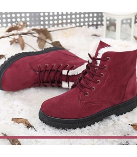 Women's Boots Snow Boots Winter Suede Walking Shoes Outdoor Flat 