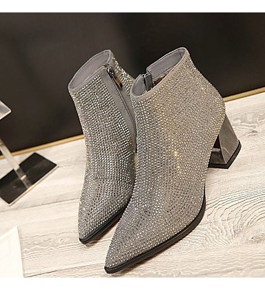 Women's Boots Winter Mary Jane PU Casual Wedge Heel Feather