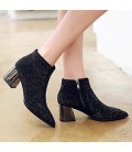 Women's Boots Winter Mary Jane PU Casual Wedge Heel Feather
