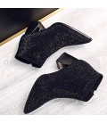 Women's Boots Winter Mary Jane PU Casual Wedge Heel Feather