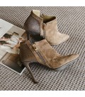 Women's Boots Comfort PU Spring Casual Khaki 2in-2 3/4in