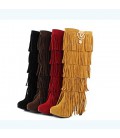 Women's Boots Embroidered Shoes Fabric Fall Winter